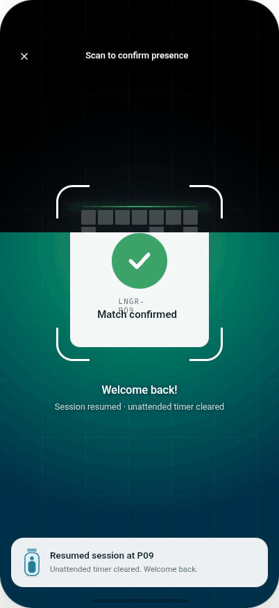 Slounger guest app — rescan screen